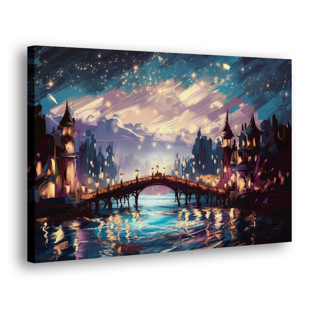 Mobile Nightscape Glow Side - Canvas Wall Art