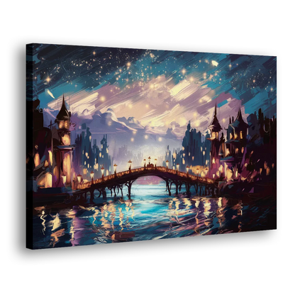 Mobile Nightscape Glow Side - Canvas Wall Art