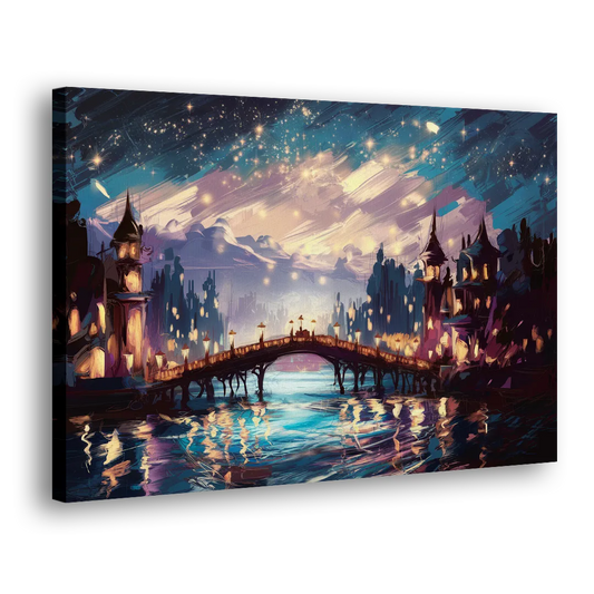 Mobile Nightscape Glow Side - Canvas Wall Art