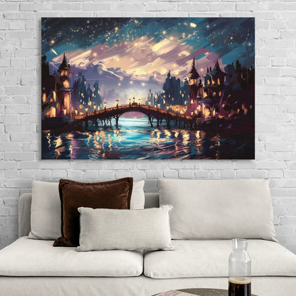 Mobile Nightscape Glow Sitting Room - Canvas Wall Art
