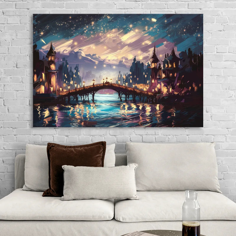 Mobile Nightscape Glow Sitting Room - Canvas Wall Art