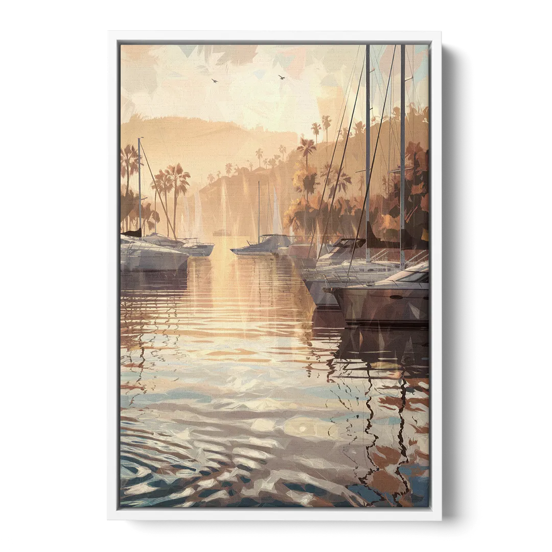 Mobile Scenic Harbor Front - White Canvas Wall Art