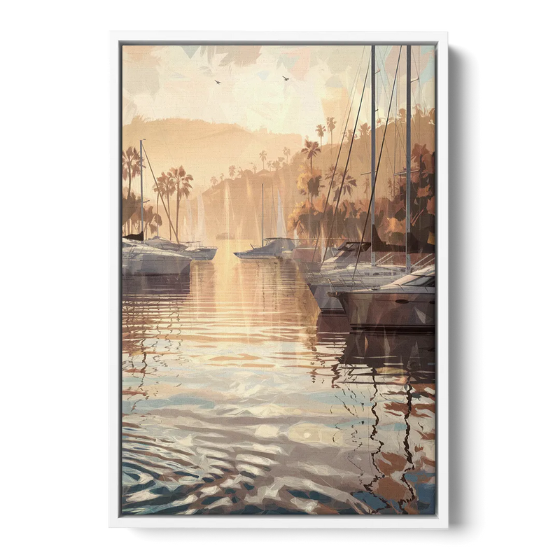 Mobile Scenic Harbor Front - White Canvas Wall Art