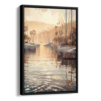 Mobile Scenic Harbor Side - Black Canvas Wall Art