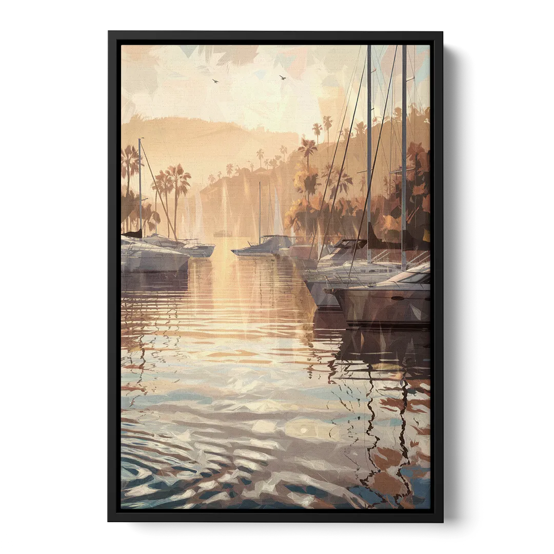 Mobile Scenic Harbor Front - Black Canvas Wall Art