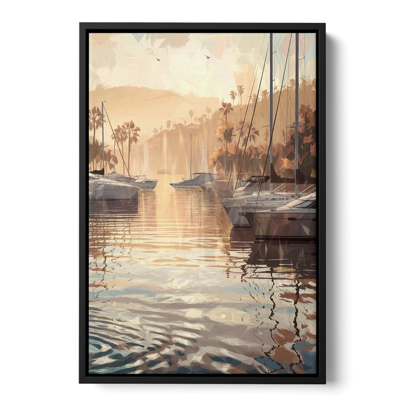 Mobile Scenic Harbor Front - Black Canvas Wall Art