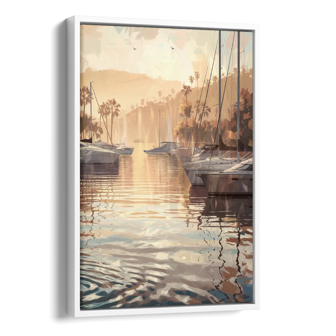 Mobile Scenic Harbor Side - White Canvas Wall Art