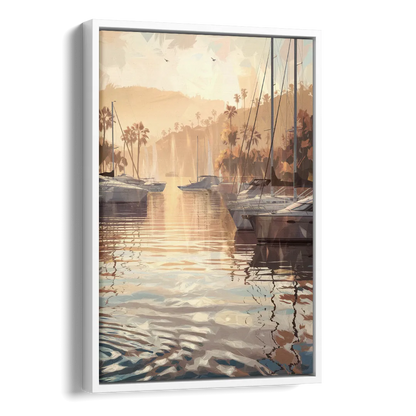 Mobile Scenic Harbor Side - White Canvas Wall Art