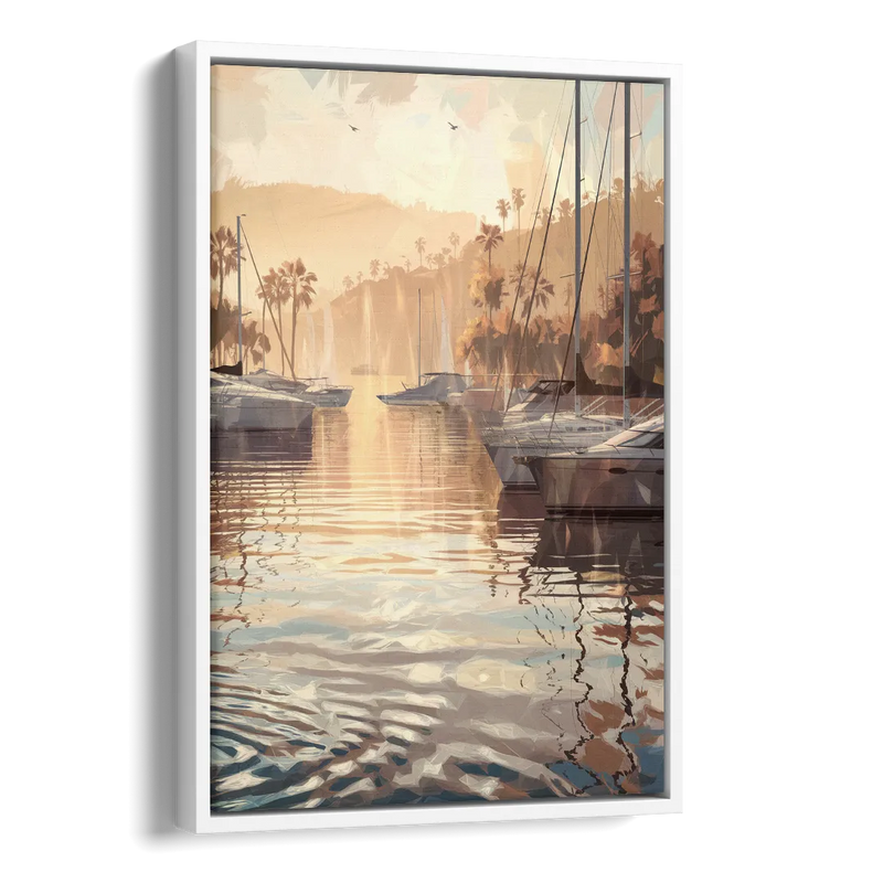 Mobile Scenic Harbor Side - White Canvas Wall Art