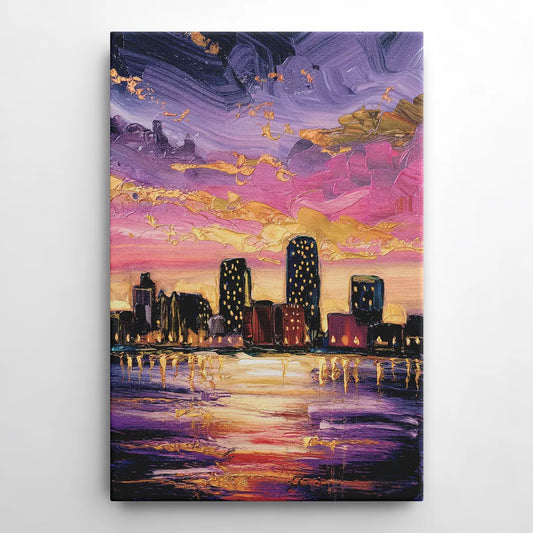 Mobile Skyline Sunset - Canvas Wall Art