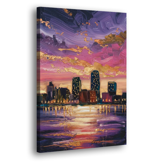 Mobile Skyline Sunset Side - Canvas Wall Art