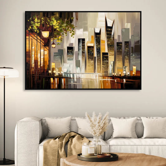 Mobile Urban Charm Living Room - Black Canvas Wall Art