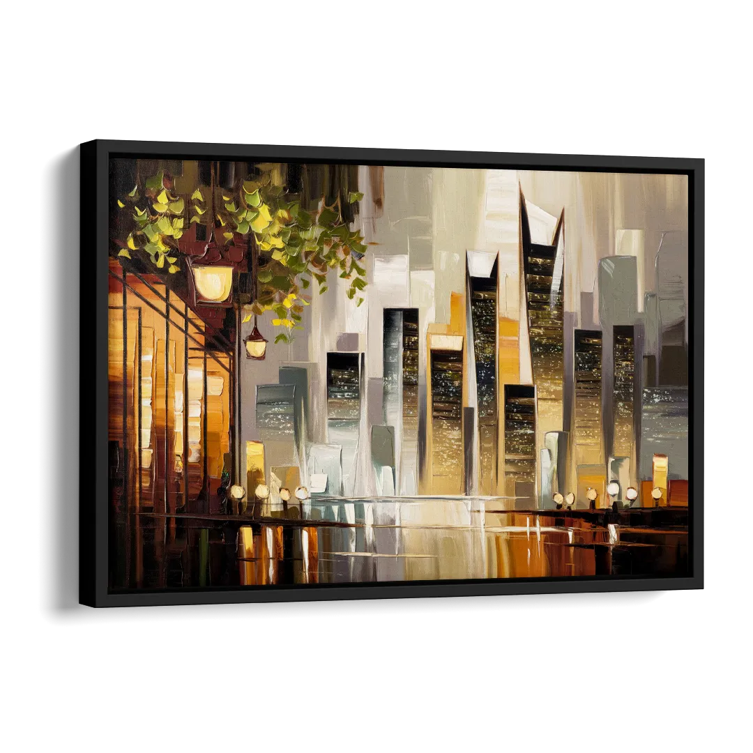 Mobile Urban Charm Side - Black Canvas Wall Art