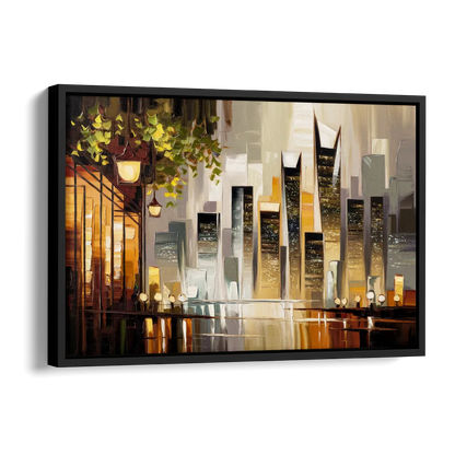Mobile Urban Charm Side - Black Canvas Wall Art