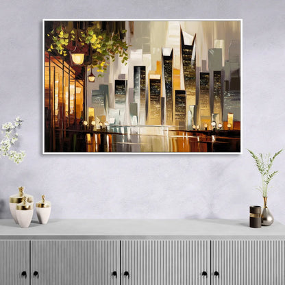 Mobile Urban Charm Living Room - White Canvas Wall Art