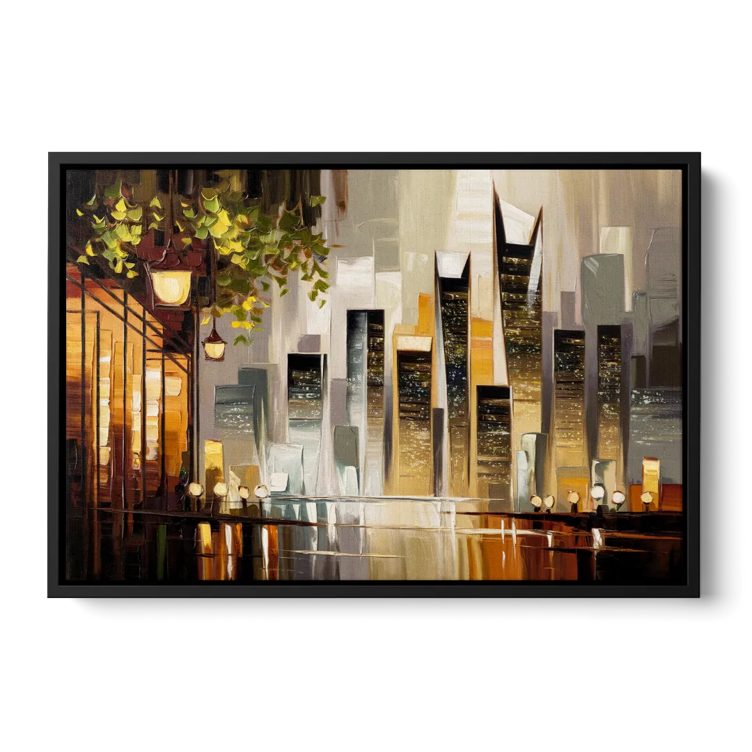 Mobile Urban Charm Front - Black Canvas Wall Art