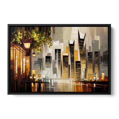 Mobile Urban Charm Front - Black Canvas Wall Art