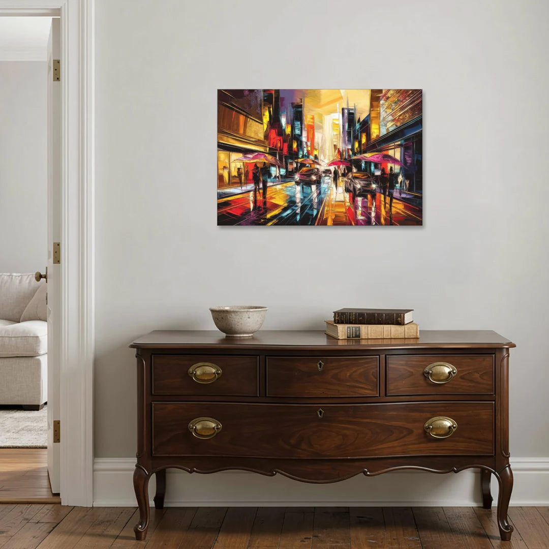 Mobile Vibrant Streets - Canvas Wall Art - Coffee Table - 36x24