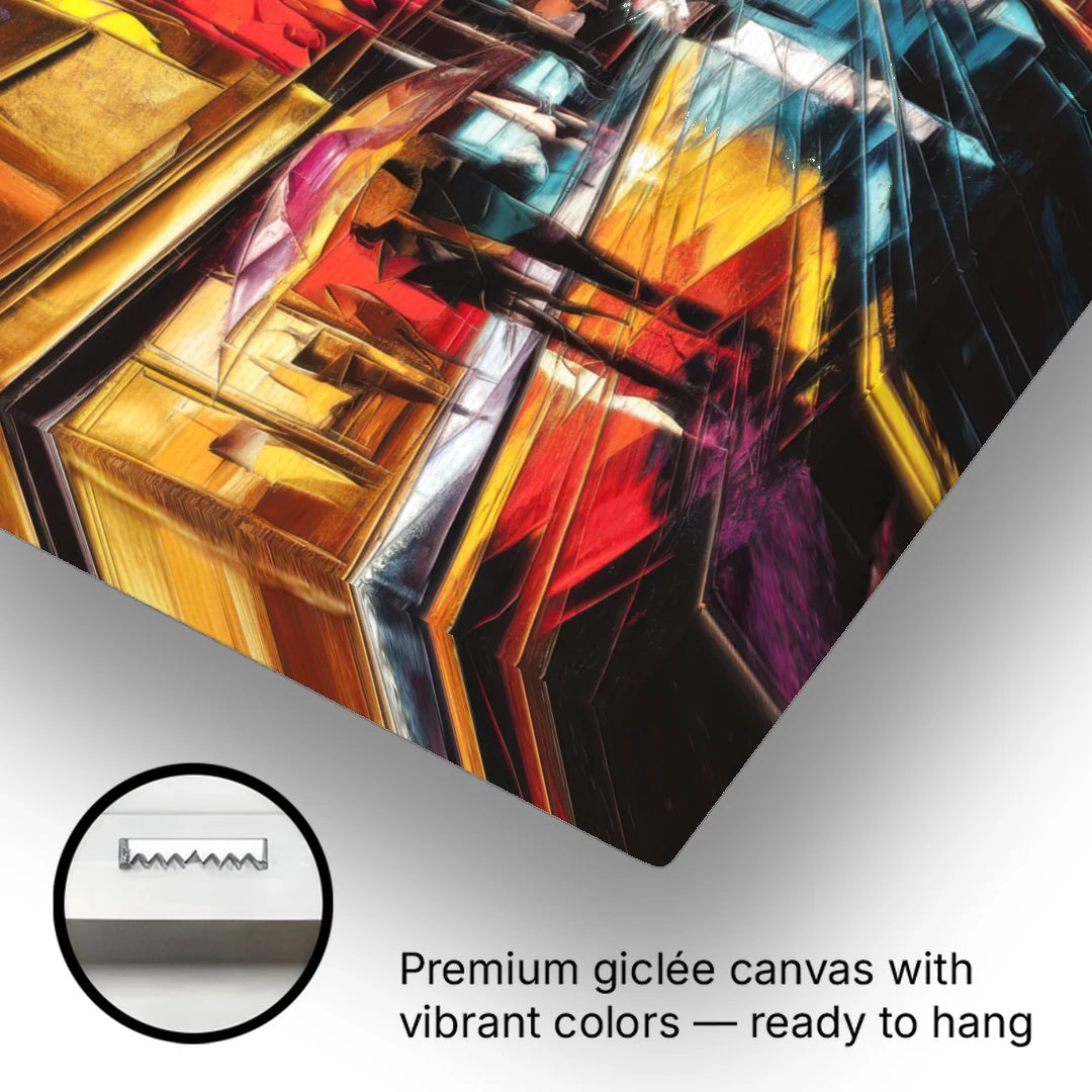 Mobile Vibrant Streets - Canvas Wall Art - Gallery Wrap Corner