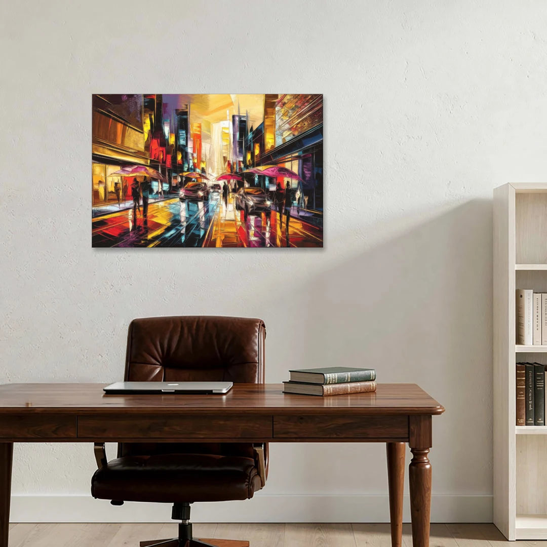 Mobile Vibrant Streets - Canvas Wall Art - Office - 36x24