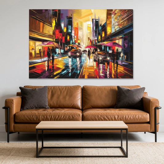 Mobile Vibrant Streets - Canvas Wall Art - Sofa - 60x40