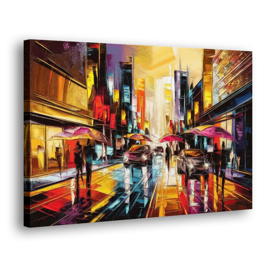 Mobile Vibrant Streets Side - Canvas Wall Art