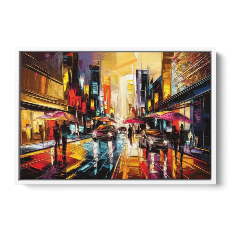 Mobile Vibrant Streets Front - White Canvas Wall Art