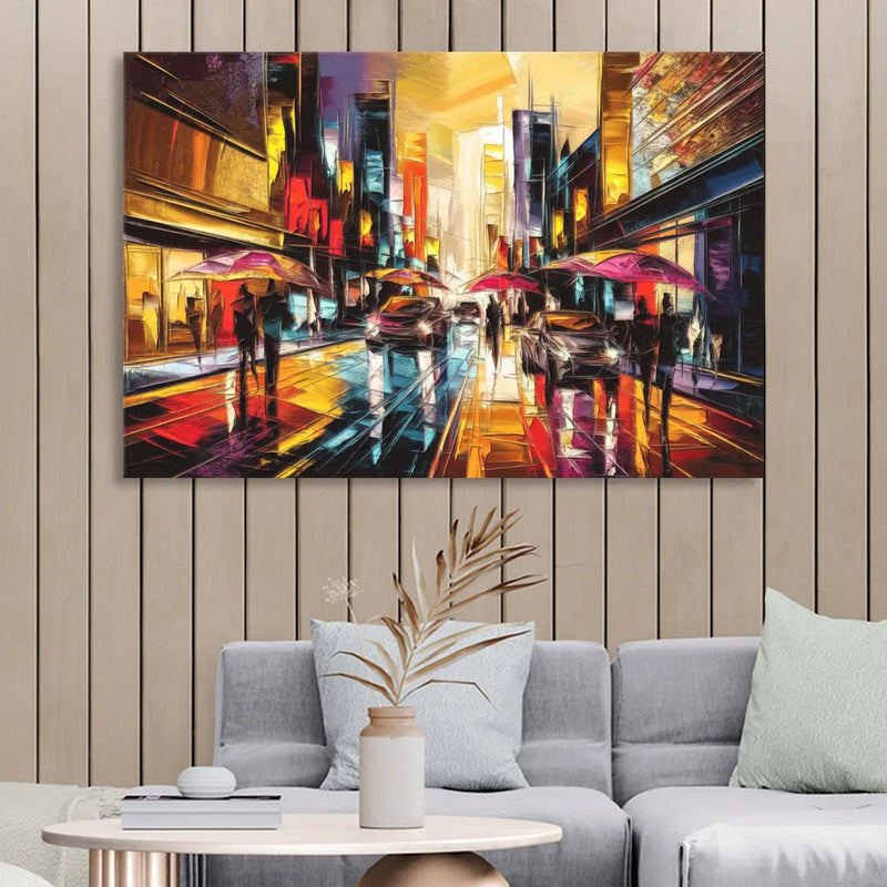 Mobile Vibrant Streets Sitting Room - Canvas Wall Art