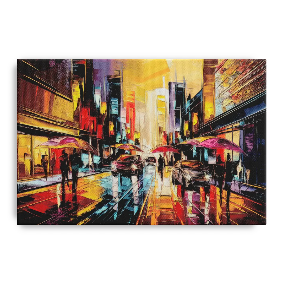 Mobile Vibrant Streets Front - Canvas Wall Art