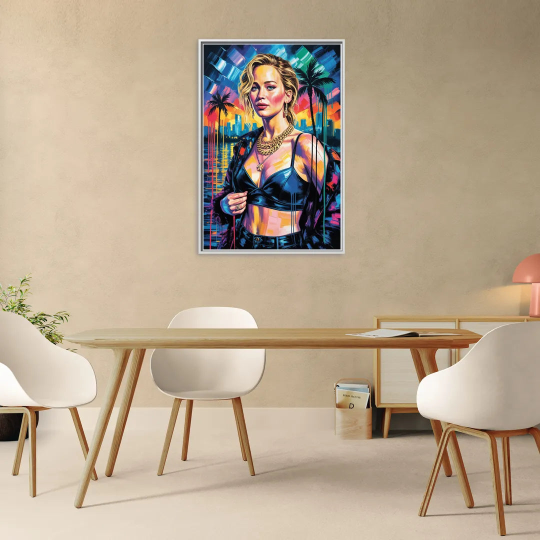 Mocking Flame 2.0 - Living Room White Frame Canvas