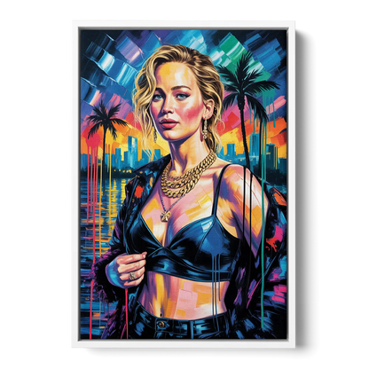 Mocking Flame 2.0 - White Frame Canvas