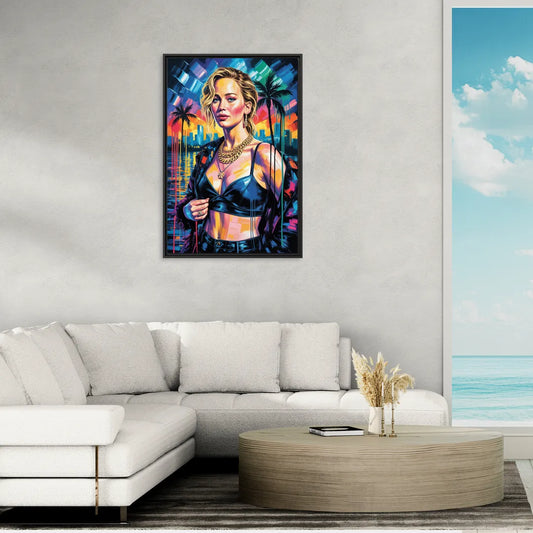 Mocking Flame 2.0 - Living Room Black Frame Canvas