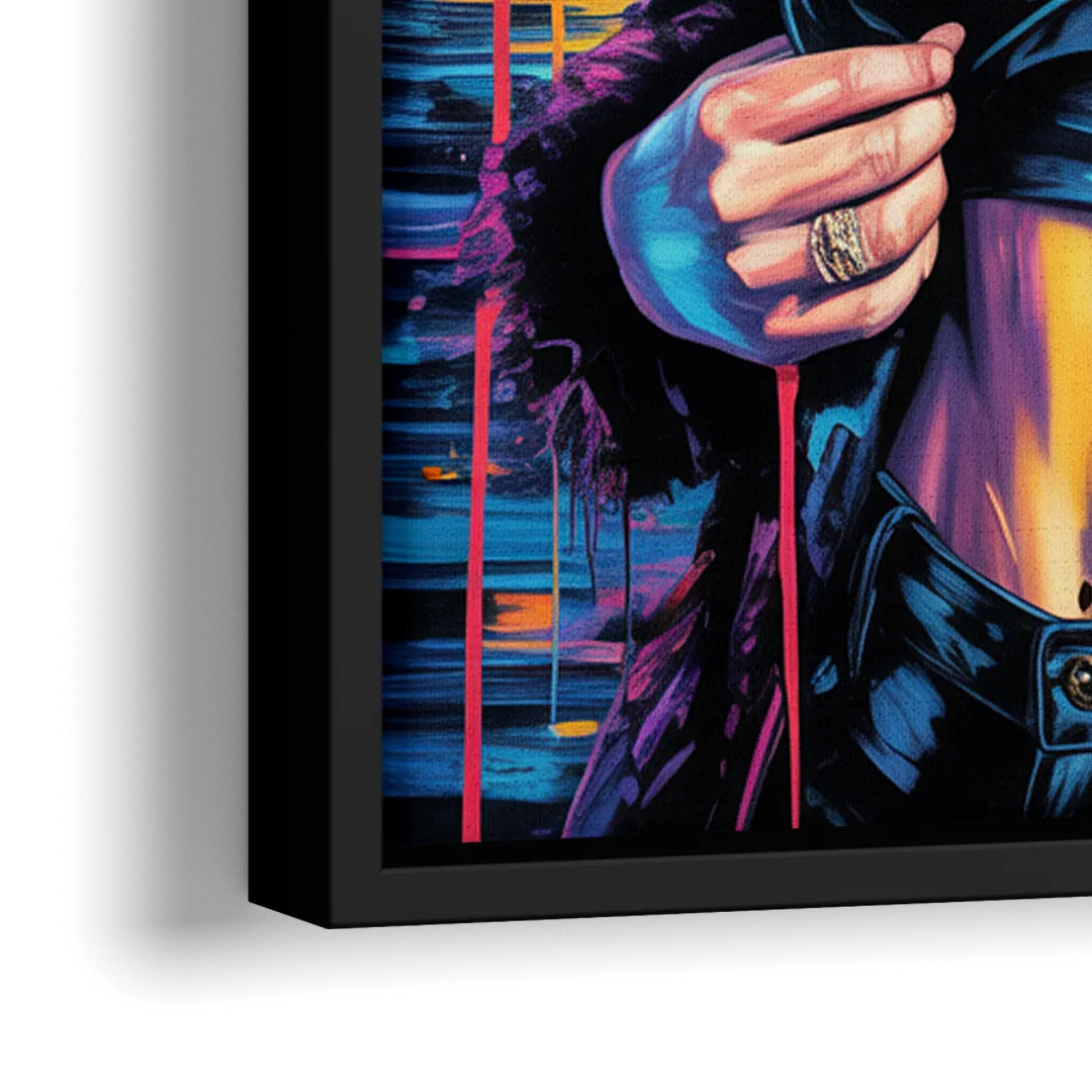 Mocking Flame 2.0 - Close-Up Black Frame Canvas