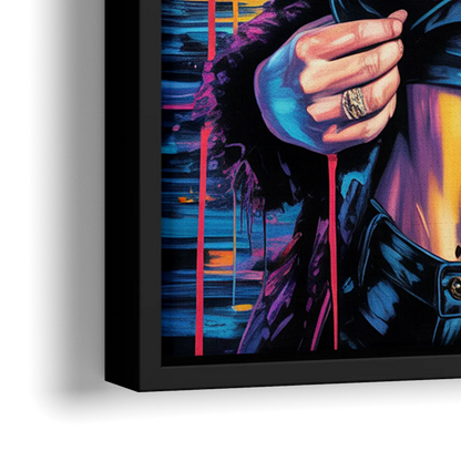 Mocking Flame 2.0 - Close-Up Black Frame Canvas