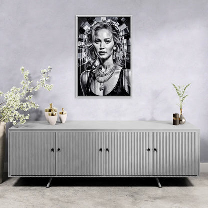 Mocking Flame 3.0 - Living Room White Frame Canvas