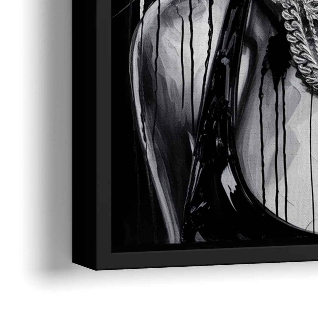 Mocking Flame 3.0 - Close-Up Black Frame Canvas