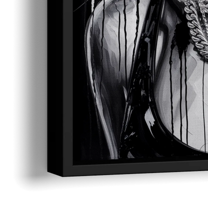Mocking Flame 3.0 - Close-Up Black Frame Canvas