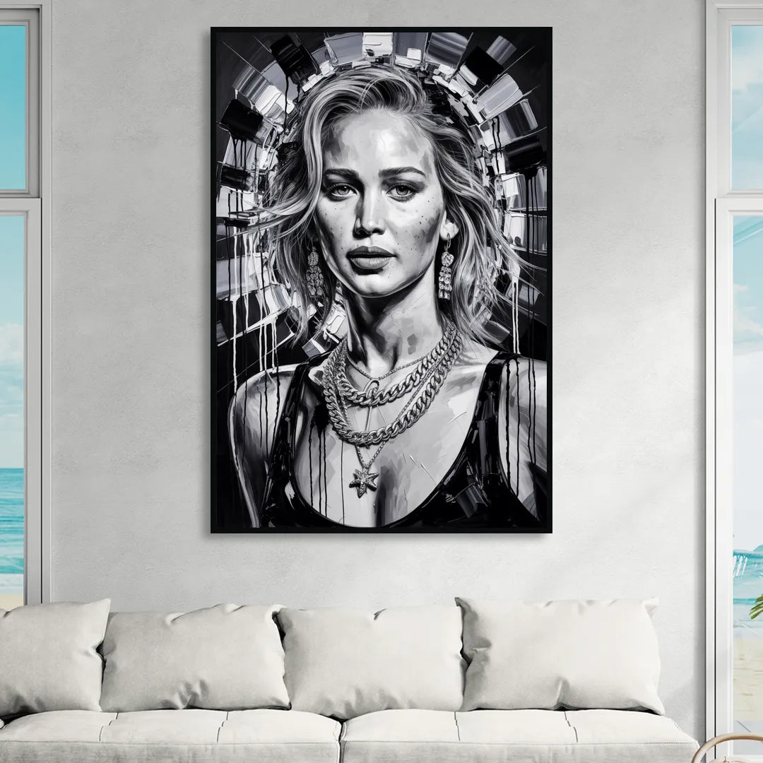 Mocking Flame 3.0 Living Room - Black Canvas Wall Art