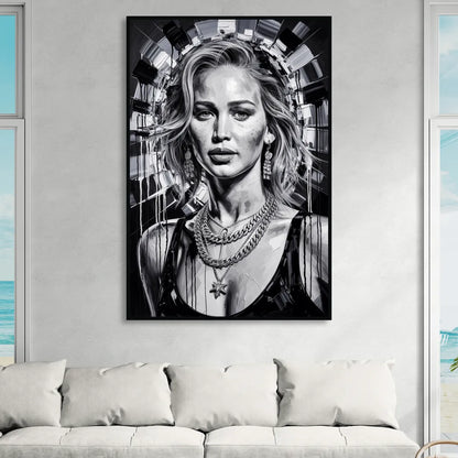 Mocking Flame 3.0 Living Room - Black Canvas Wall Art