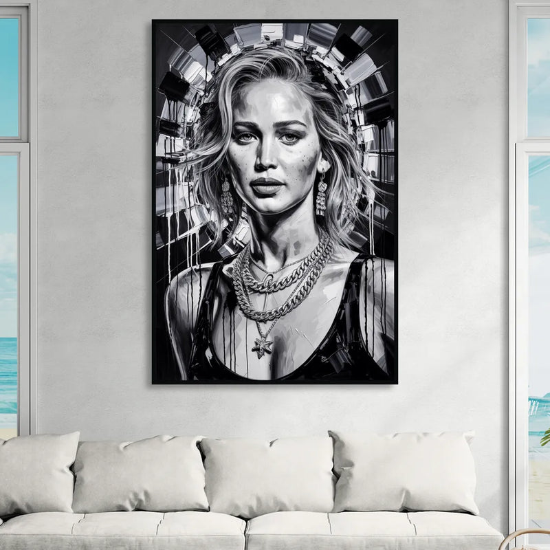 Mocking Flame 3.0 Living Room - Black Canvas Wall Art