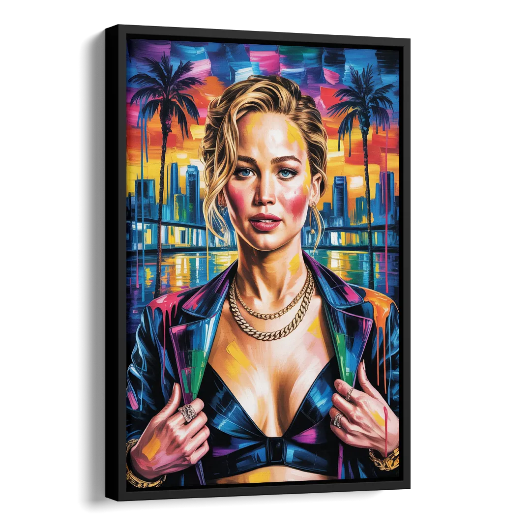 Mocking Flame Side - Black Canvas Wall Art