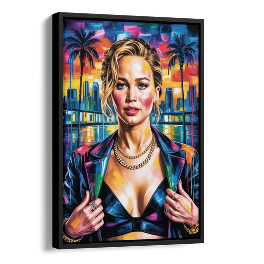 Mocking Flame Side - Black Canvas Wall Art