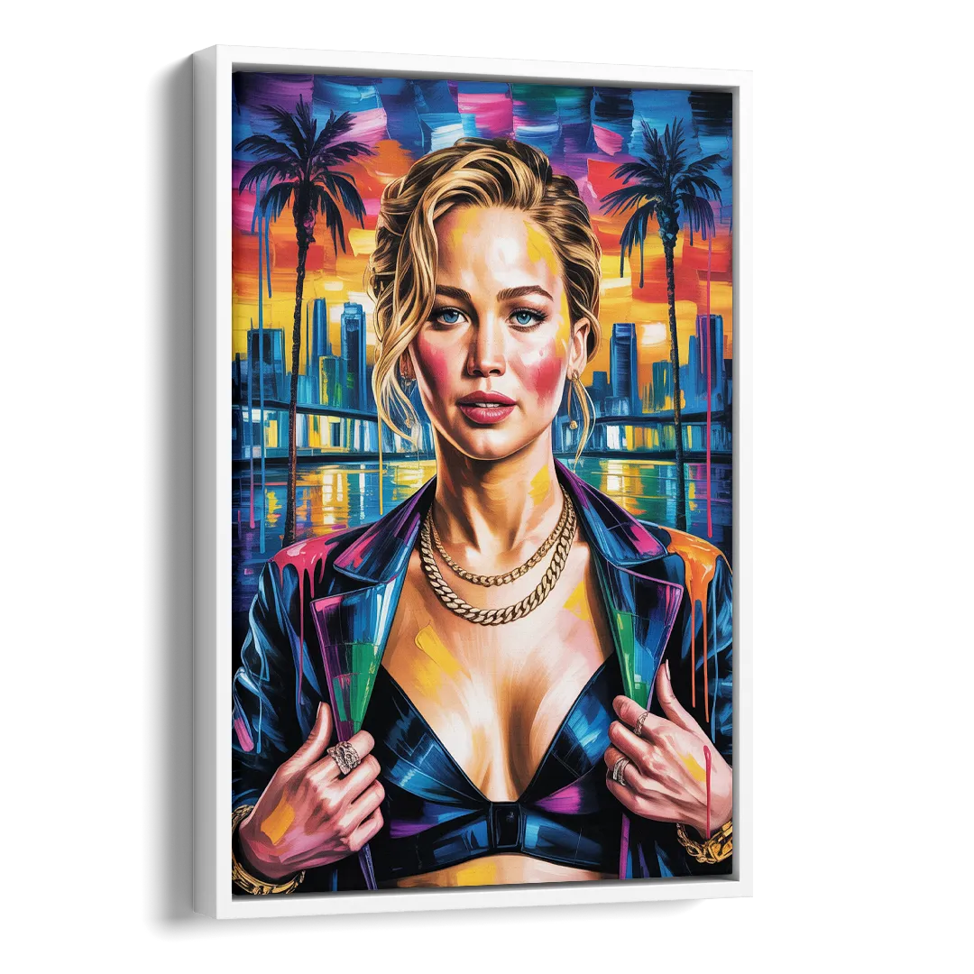 Mocking Flame Side - White Canvas Wall Art