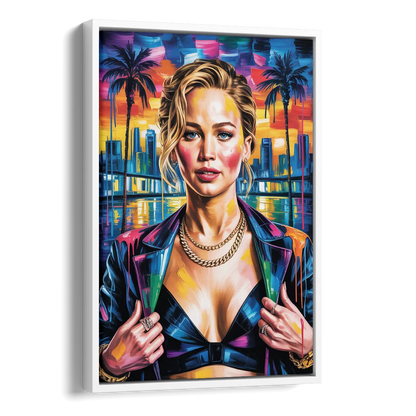 Mocking Flame Side - White Canvas Wall Art