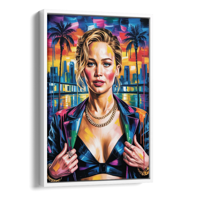 Mocking Flame Side - White Canvas Wall Art