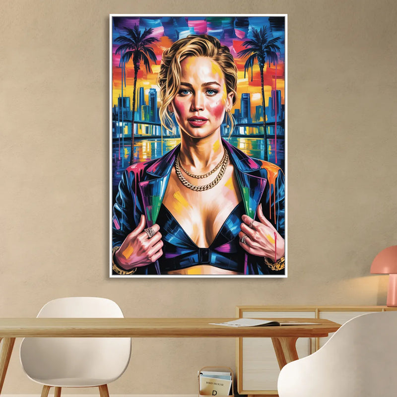 Mocking Flame Sitting Room - White Canvas Wall Art