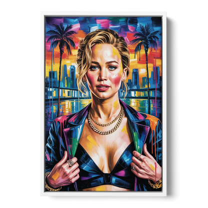 Mocking Flame - White Frame Canvas