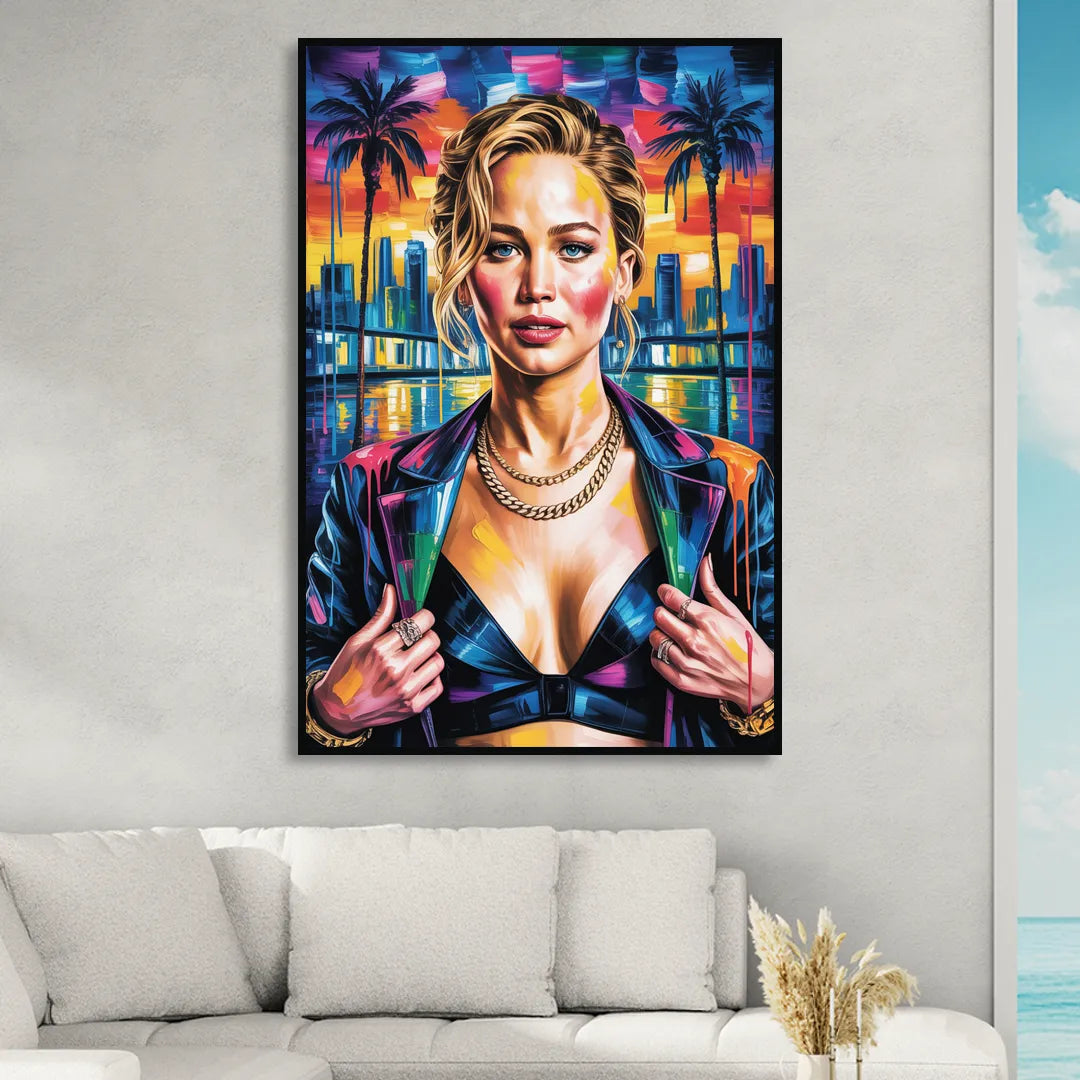 Mocking Flame Sitting Room - Black Canvas Wall Art