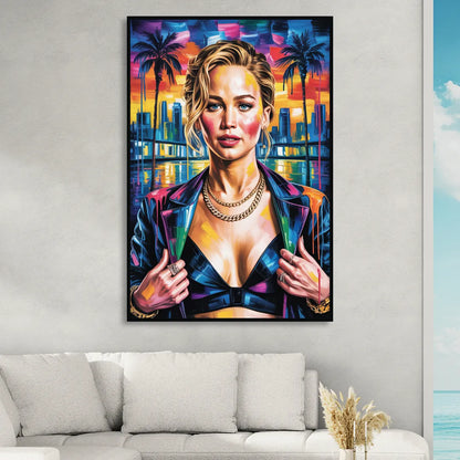 Mocking Flame Sitting Room - Black Canvas Wall Art