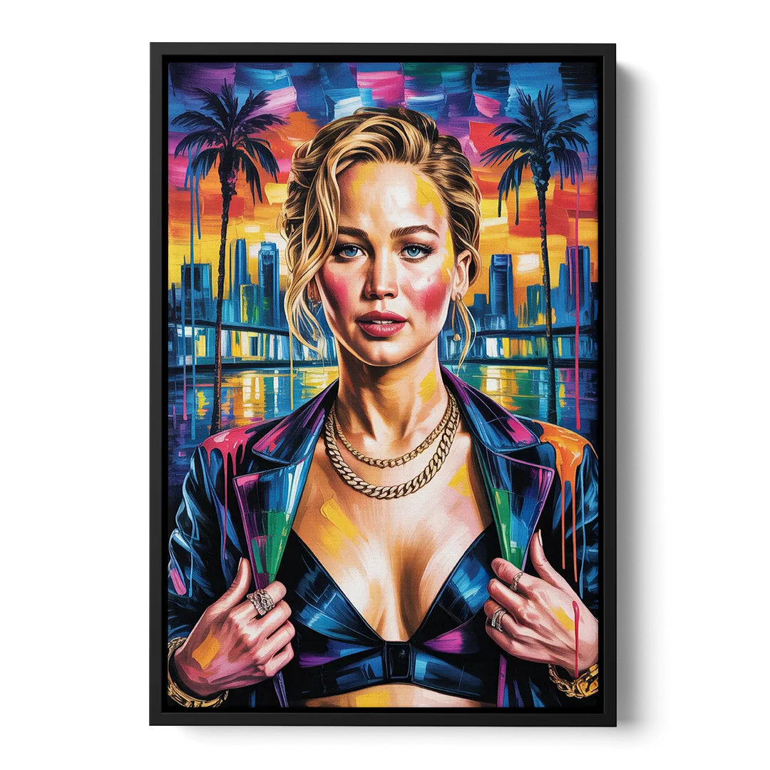Mocking Flame - Black Frame Canvas